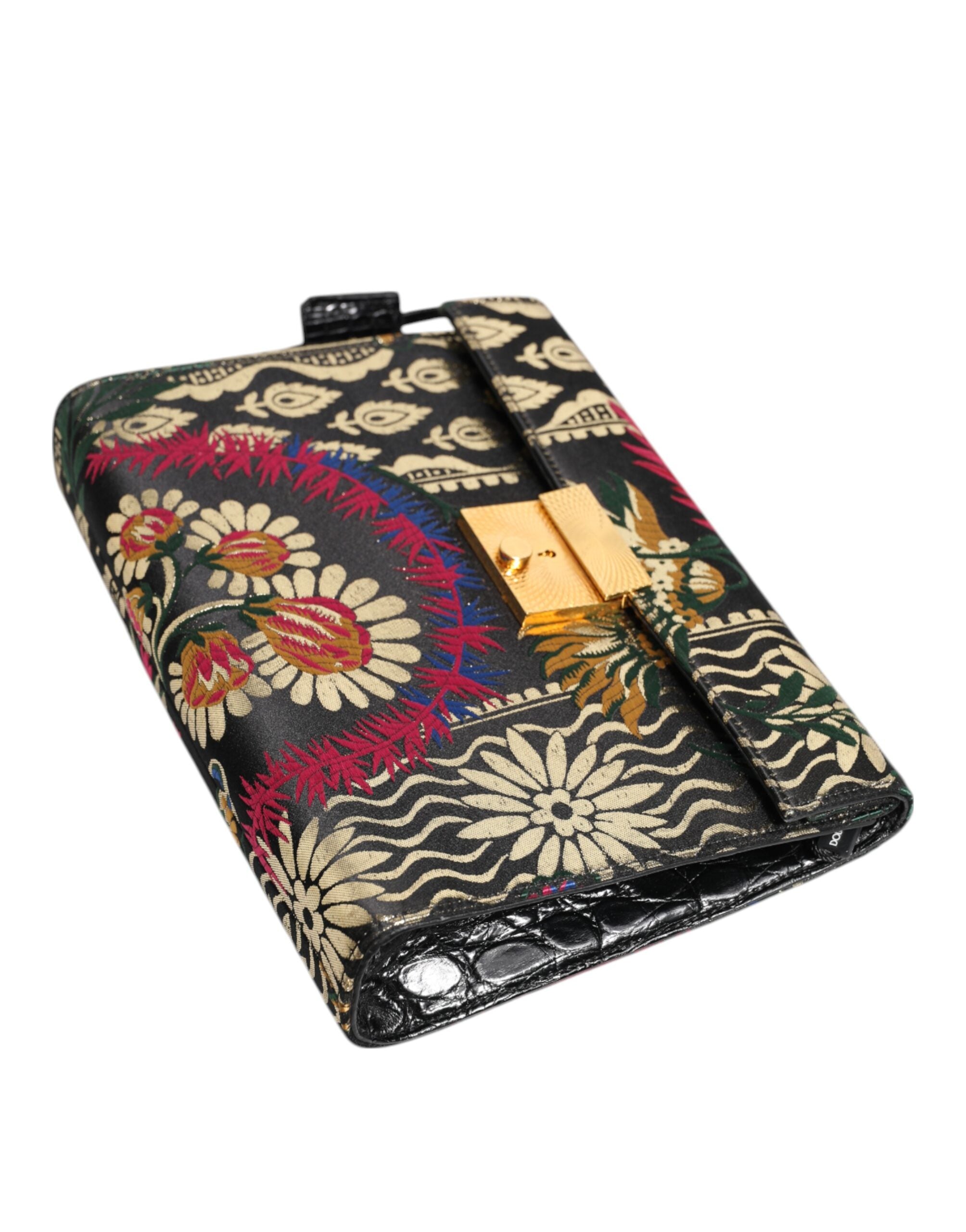 Dolce & Gabbana Multicolor Jacquard Floral Document Briefcase Women's Bag