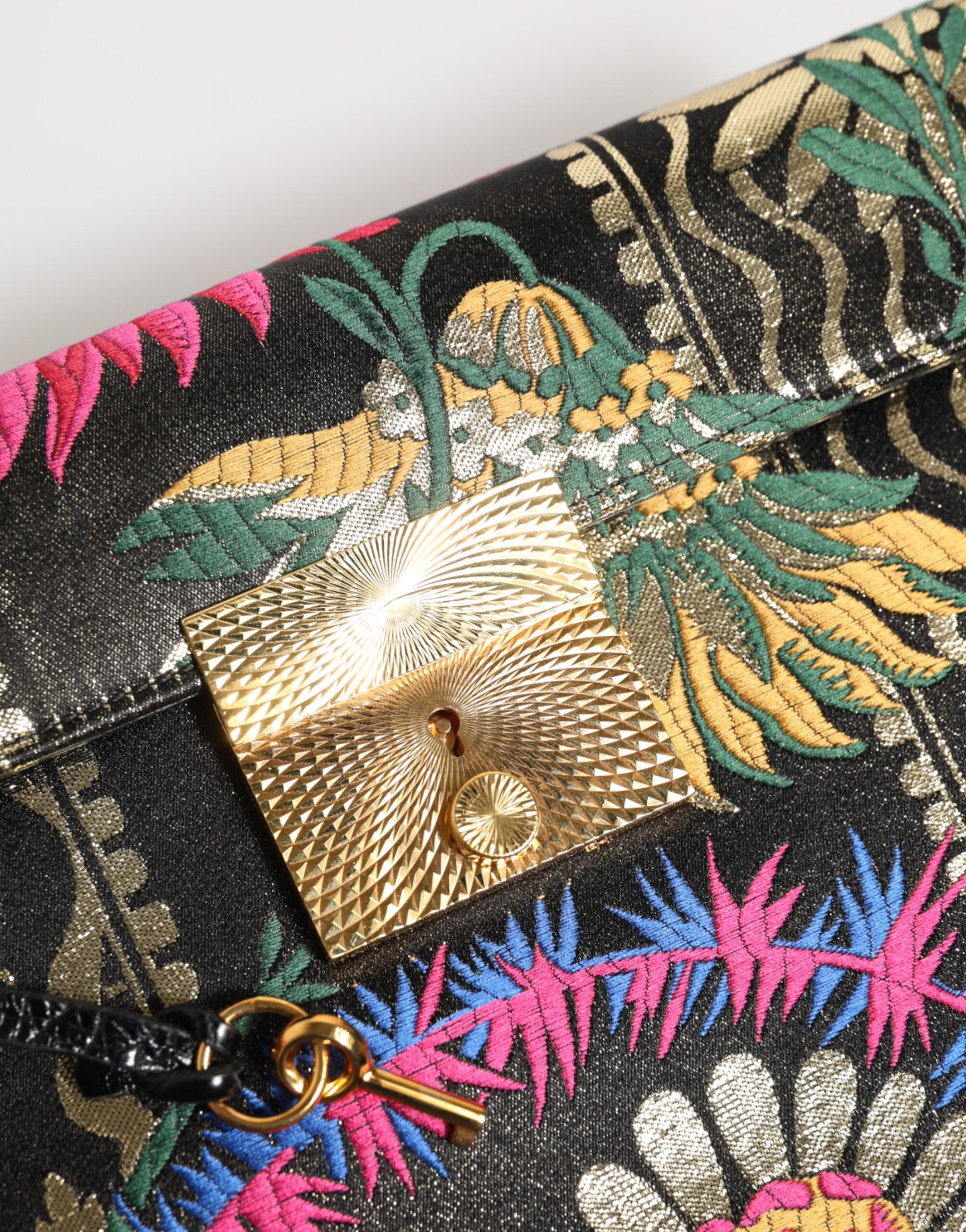 Dolce & Gabbana Multicolor Jacquard Floral Document Briefcase Women's Bag
