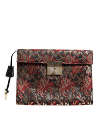 Dolce & Gabbana Multicolor Jacquard Floral Document Briefcase Women's Bag