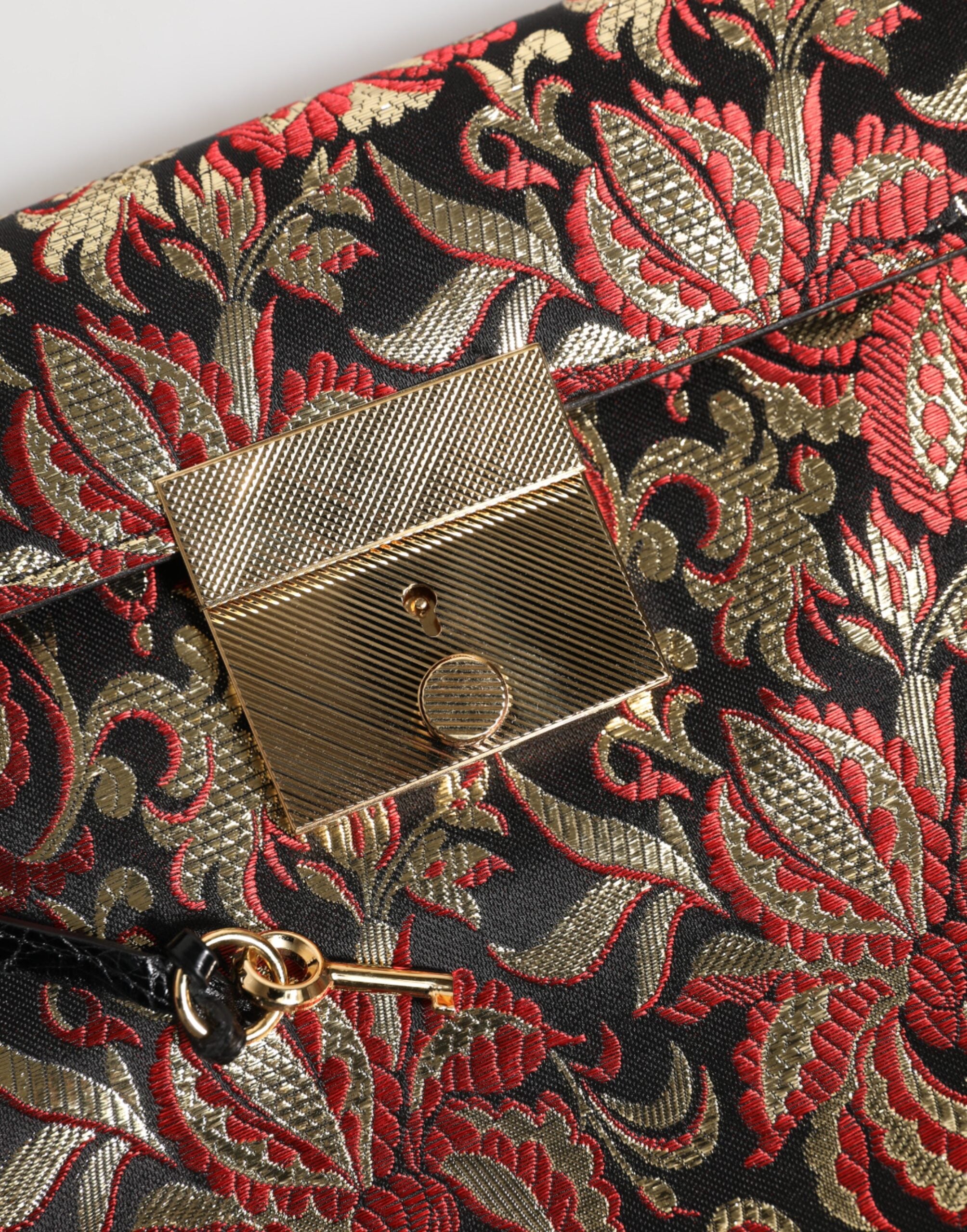 Dolce & Gabbana Multicolor Jacquard Floral Document Briefcase Women's Bag