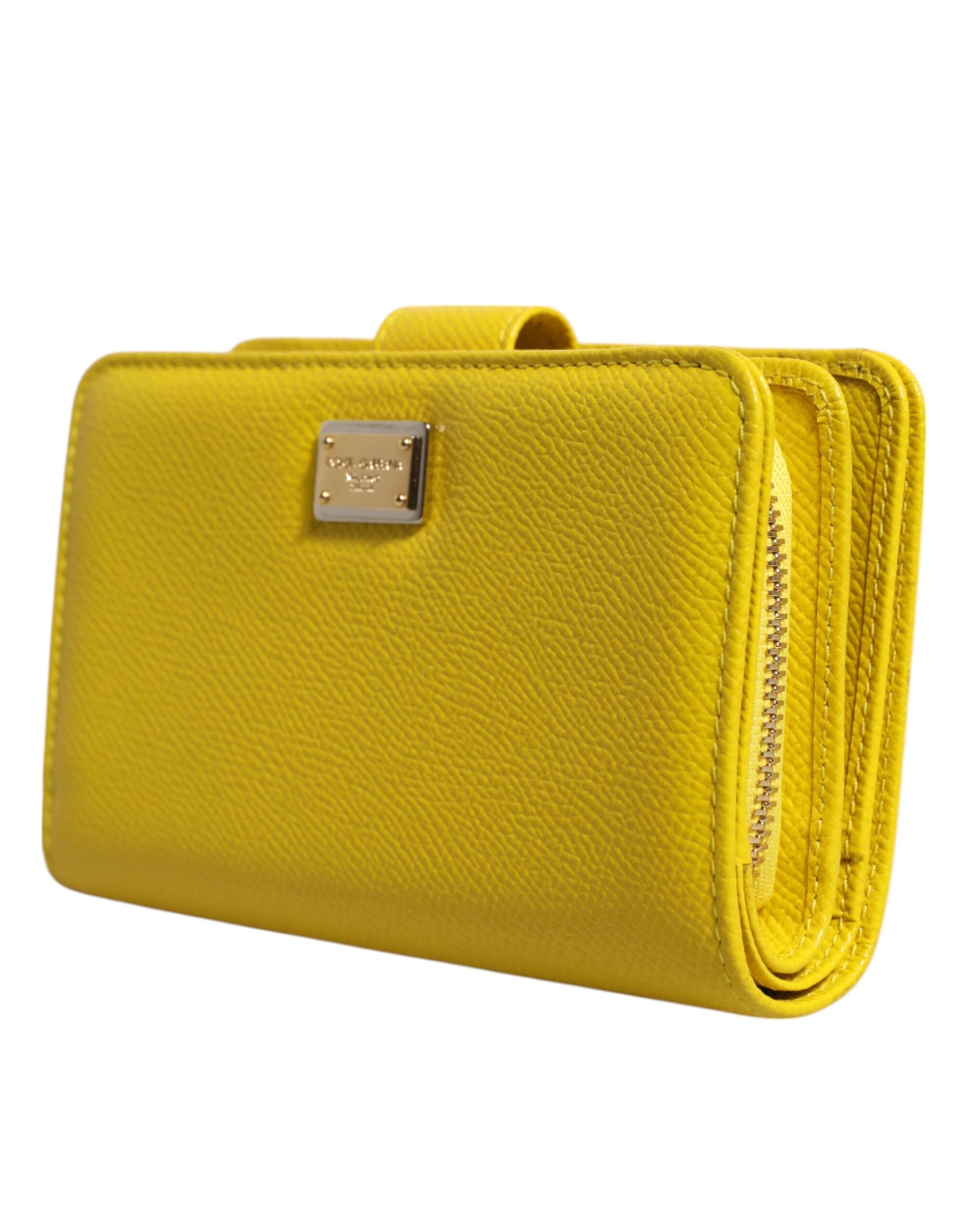 Dolce & Gabbana Dolce & Gabbana Yellow Leather Bifold Continental Clutch Women's Wallet