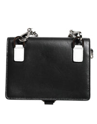 Dolce & Gabbana Dolce & Gabbana Black Leather Crystal Embellished Card Holder Women's Wallet