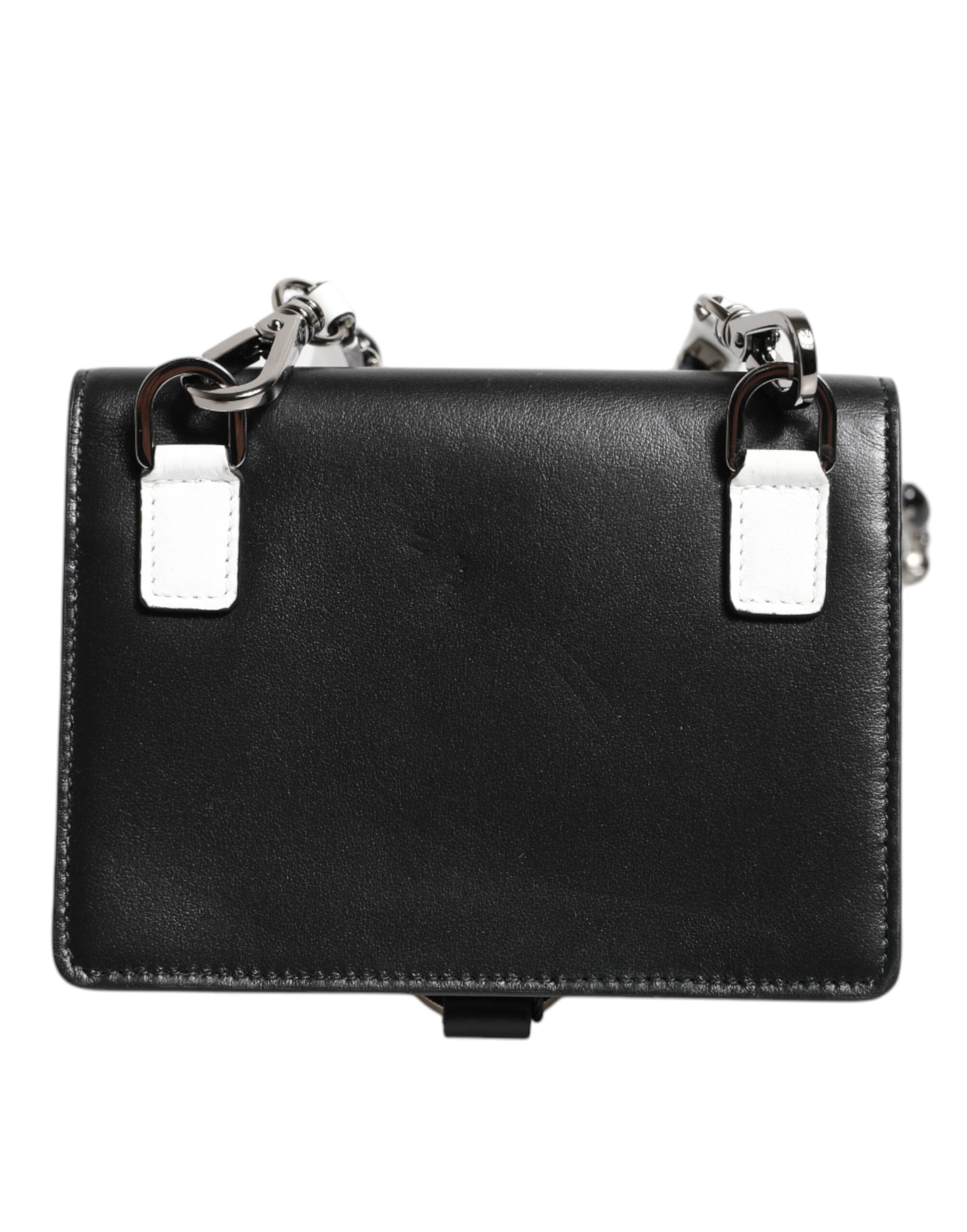 Dolce & Gabbana Dolce & Gabbana Black Leather Crystal Embellished Card Holder Women's Wallet
