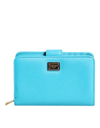 Dolce & Gabbana Dolce & Gabbana Light Blue Leather Bifold Continental Clutch Women's Wallet