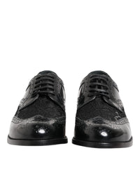 Dolce & Gabbana Dolce & Gabbana Black Leather Floral Lace Dress Formal  Women's Shoes