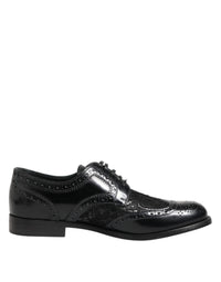 Dolce & Gabbana Dolce & Gabbana Black Leather Floral Lace Dress Formal  Women's Shoes
