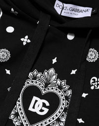 Dolce & Gabbana Black Bandana Hooded Men Sweatshirt Men's Sweater
