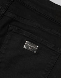 Dolce & Gabbana Black Cotton Skinny Mid Waist Denim Women's Jeans