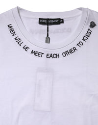 Dolce & Gabbana White Cotton Sleeveless Printed Tank Women's T-shirt