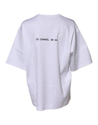 Dolce & Gabbana White Cotton Printed Short Sleeves Women's T-shirt