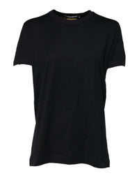 Dolce & Gabbana Black Cotton DG Print Short Sleeve Top Women's T-shirt