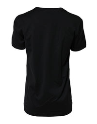 Dolce & Gabbana Black Cotton DG Print Short Sleeve Top Women's T-shirt