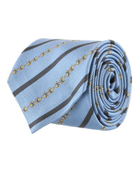 Gucci Mens Diagonal Horsebit Silk Jacquard Tie