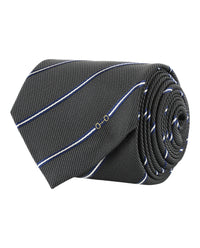 Gucci Mens Striped Horsebit Silk Jacquard Tie