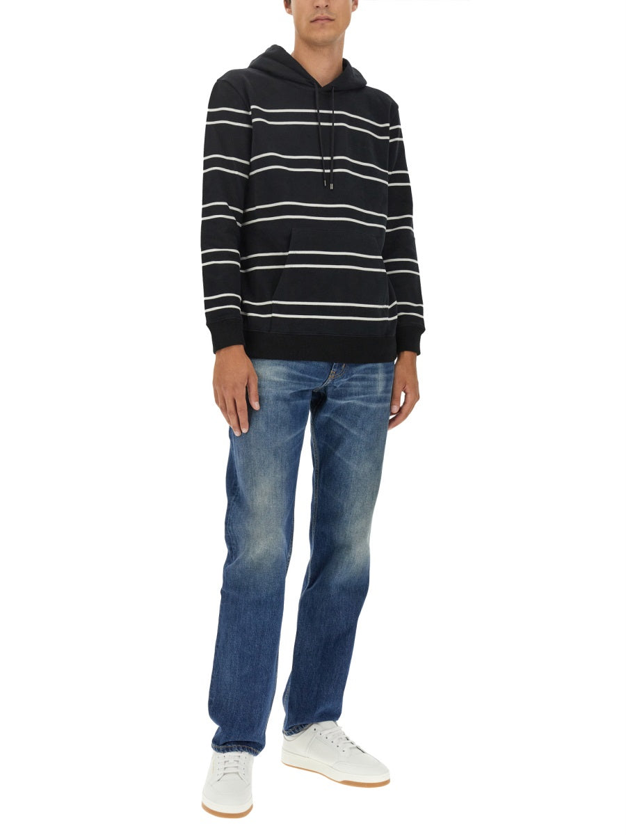 Saint Laurent Men Striped Sweatshirt