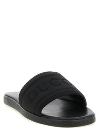 Gucci Men Jacquard Logo Slides