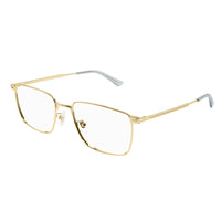 Montblanc Eyeglasses Square Full Rim, Gold Frame and Clear Demo Lens Lens MB0308O001