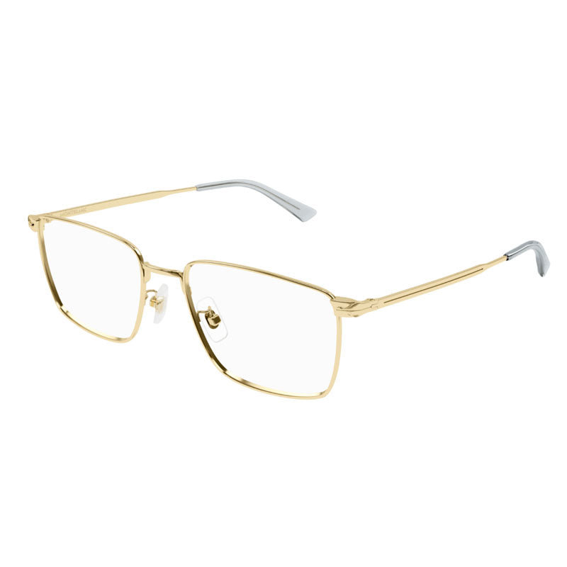 Montblanc Eyeglasses Square Full Rim, Gold Frame and Clear Demo Lens Lens MB0308O001