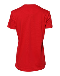 Dolce & Gabbana Dolce & Gabbana Red Cotton Crew Neck Short Sleeves Top Women's T-shirt