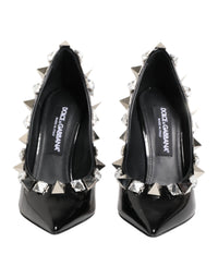 Dolce & Gabbana Dolce & Gabbana Black Crystals Studs Stiletto Pumps Women's Shoes