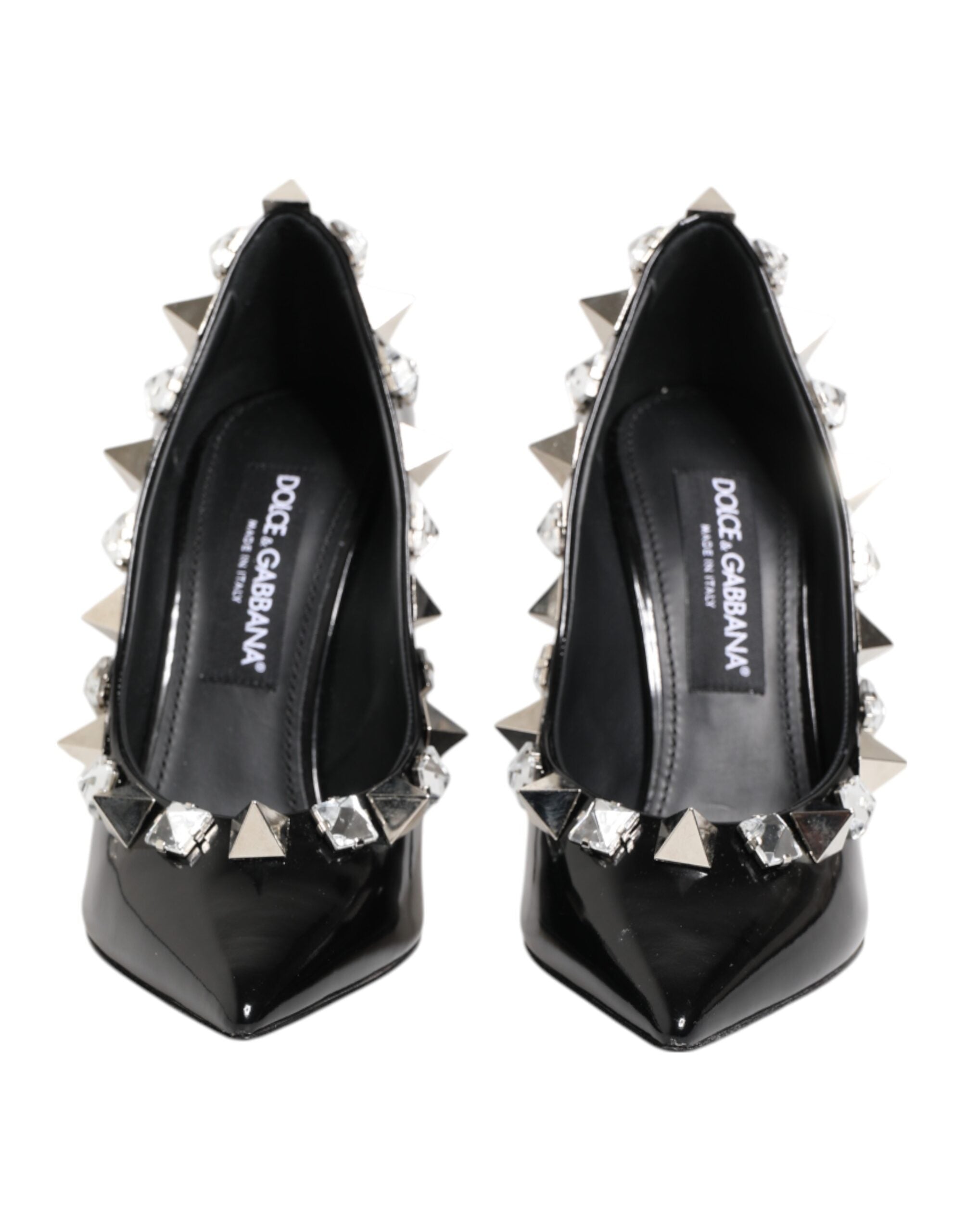 Dolce & Gabbana Dolce & Gabbana Black Crystals Studs Stiletto Pumps Women's Shoes