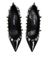 Dolce & Gabbana Dolce & Gabbana Black Crystals Studs Stiletto Pumps Women's Shoes
