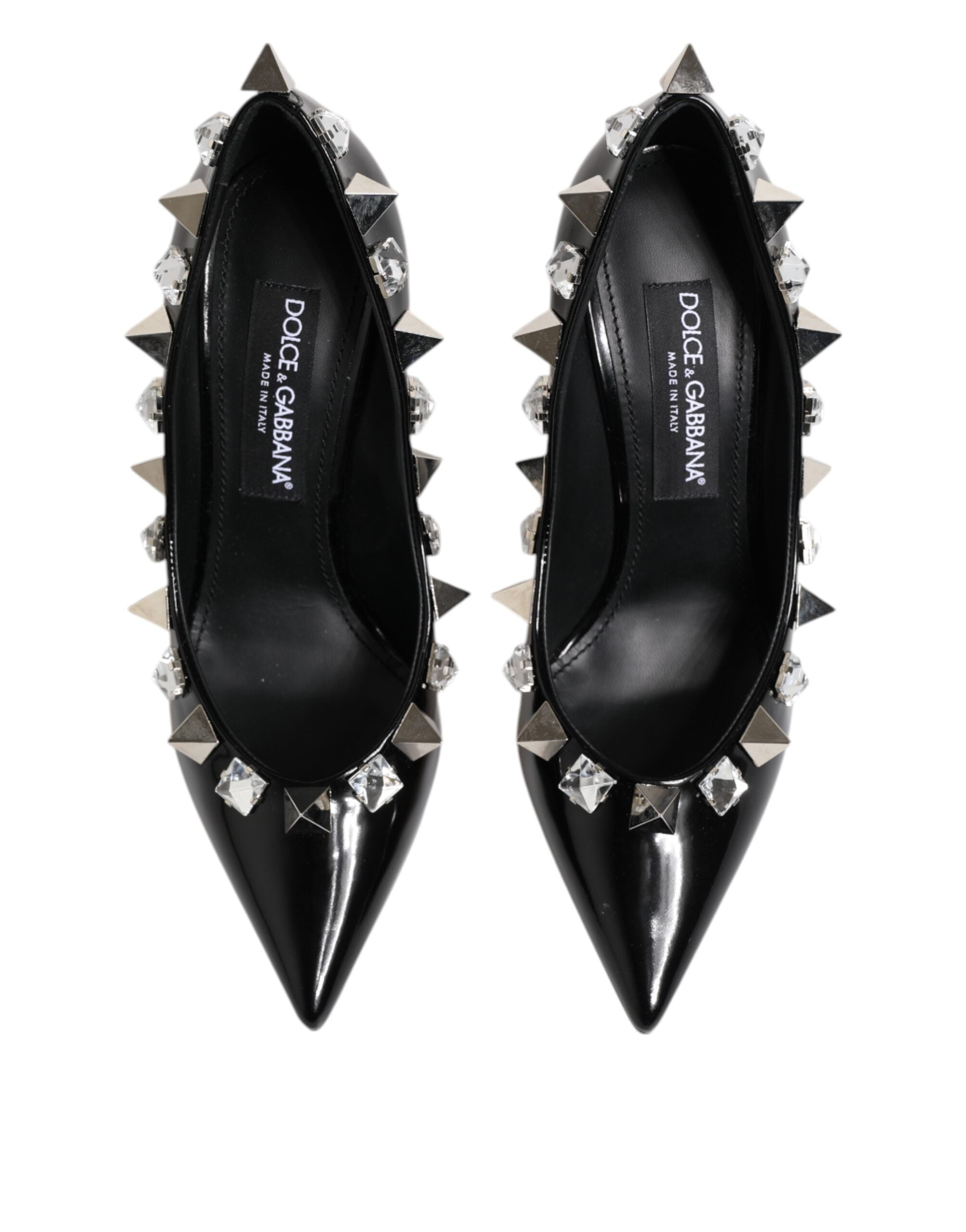 Dolce & Gabbana Dolce & Gabbana Black Crystals Studs Stiletto Pumps Women's Shoes