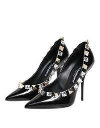 Dolce & Gabbana Dolce & Gabbana Black Crystals Studs Stiletto Pumps Women's Shoes