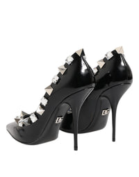 Dolce & Gabbana Dolce & Gabbana Black Crystals Studs Stiletto Pumps Women's Shoes