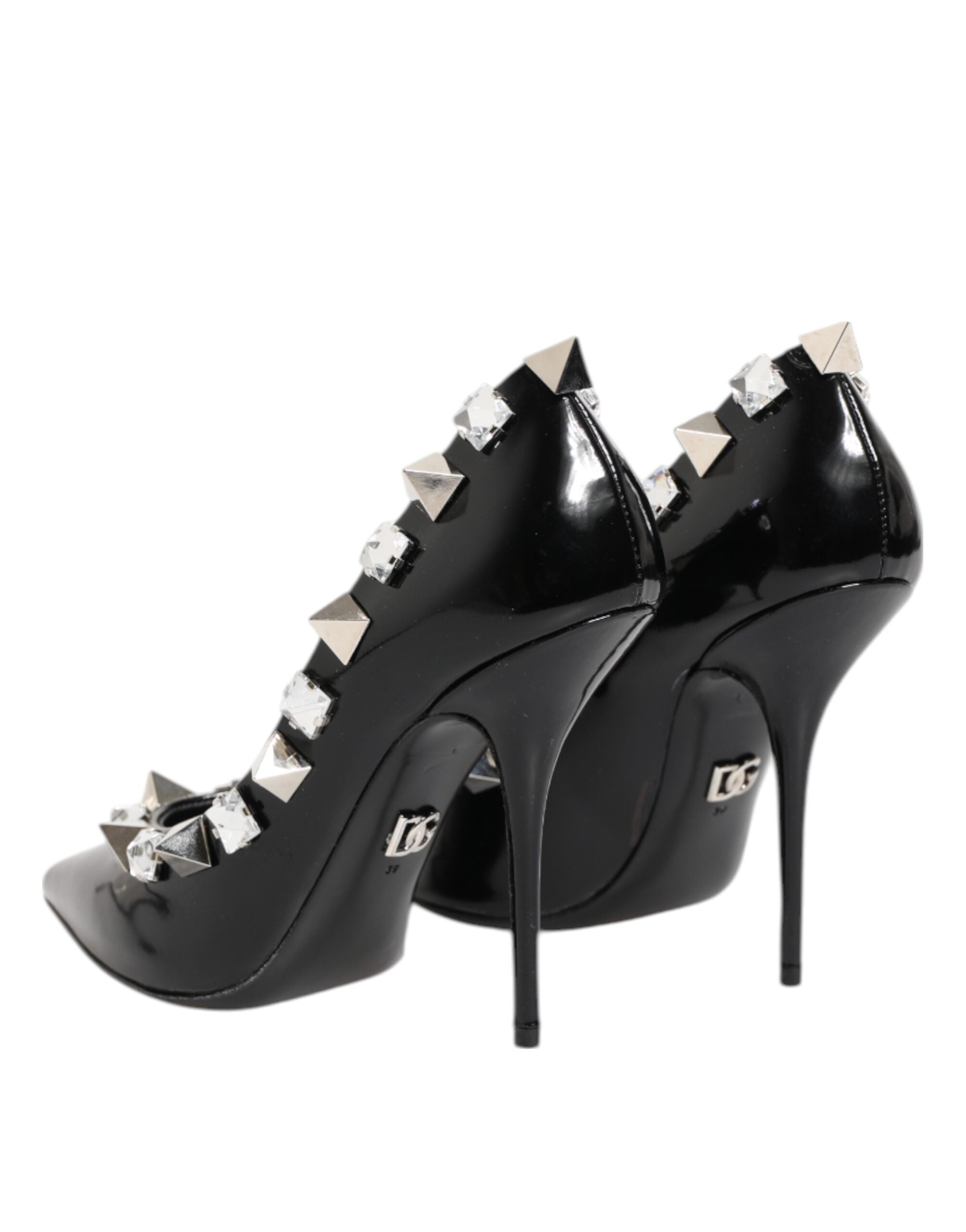 Dolce & Gabbana Dolce & Gabbana Black Crystals Studs Stiletto Pumps Women's Shoes