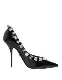 Dolce & Gabbana Dolce & Gabbana Black Crystals Studs Stiletto Pumps Women's Shoes