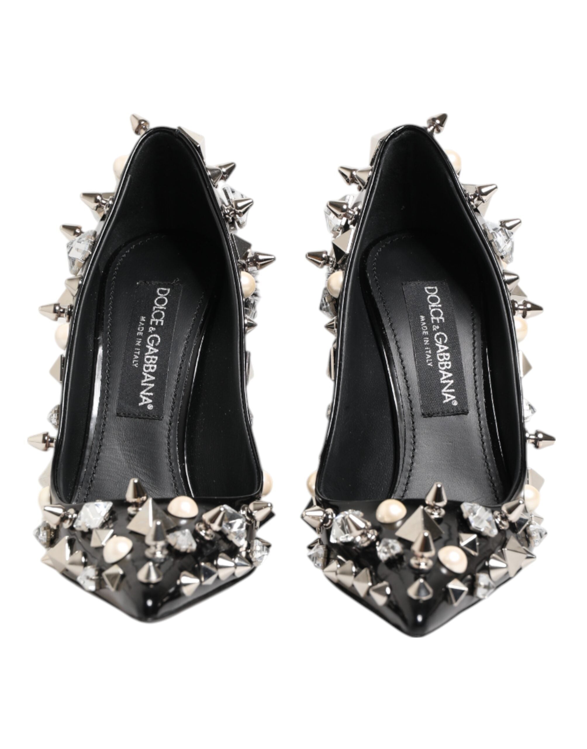 Dolce & Gabbana Dolce & Gabbana Black Crystals Studs Stiletto Pumps Women's Shoes