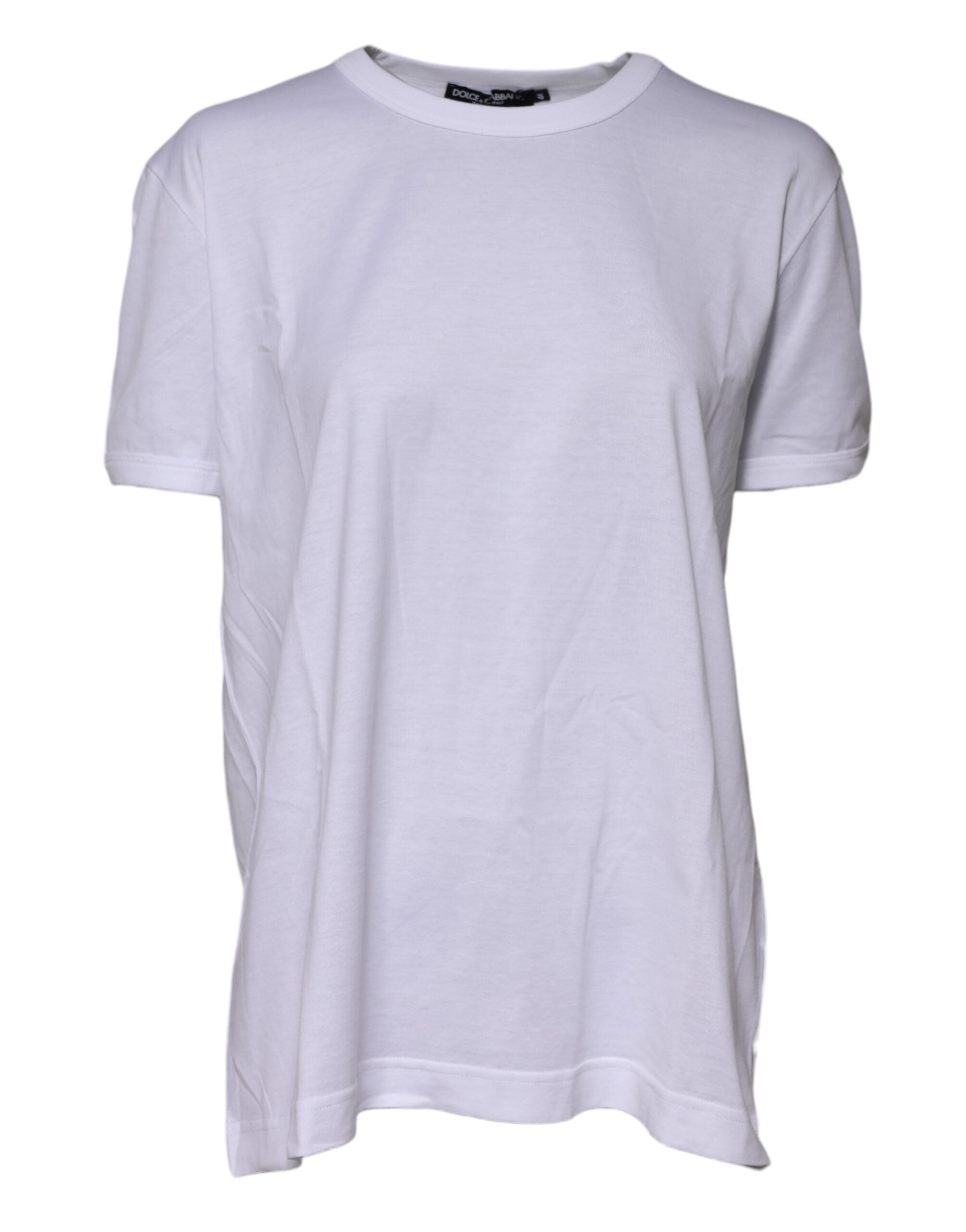 Dolce & Gabbana White Cotton Goodluck 2022 Crew Neck Women's T-shirt