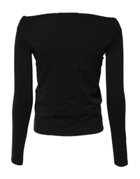 Dolce & Gabbana Black Wool Shrug Crew Neck Pullover Women's Sweater