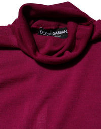 Dolce & Gabbana Fuchsia Wool Long Sleeves Turtleneck Women's Sweater