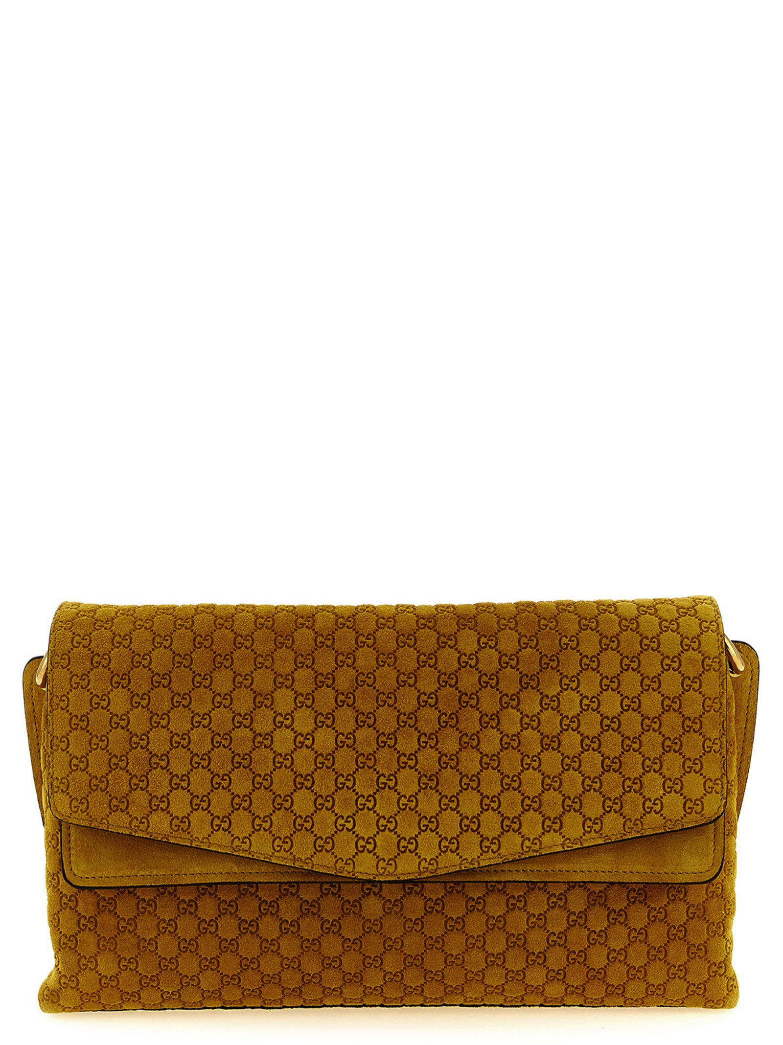 Gucci Women Gg Medium Suede Shoulder Bag