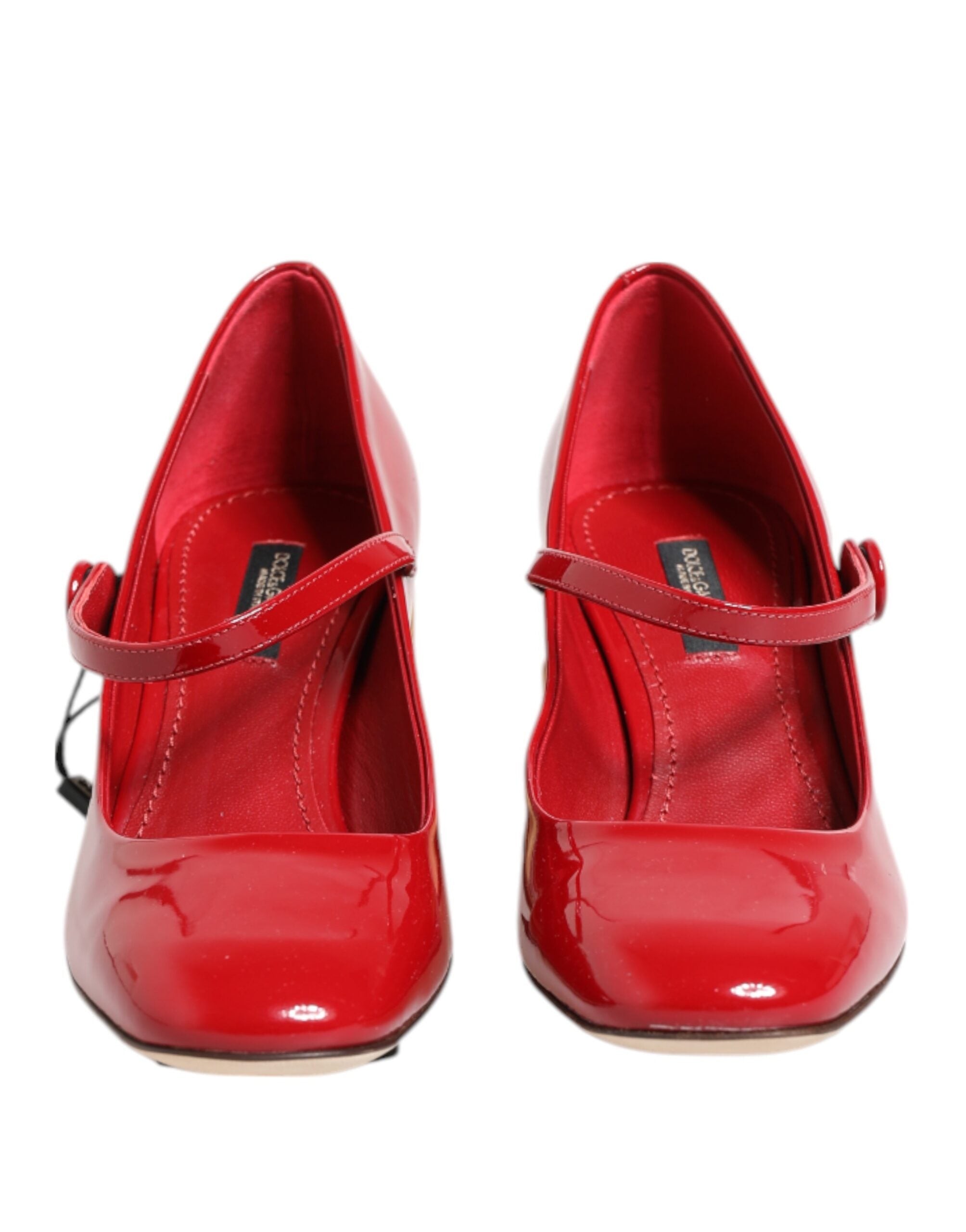 Dolce & Gabbana Dolce & Gabbana Red Leather DG Logo Heels Sandals Women's Shoes