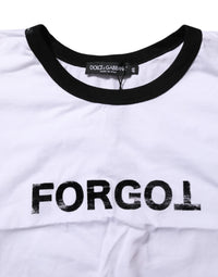 Dolce & Gabbana White Cotton Crew Neck Cropped Top Women's T-shirt
