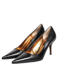 Dolce & Gabbana Dolce & Gabbana Black Exotic Leather Stiletto Pumps Women's Shoes
