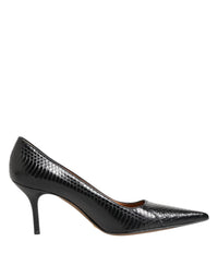 Dolce & Gabbana Dolce & Gabbana Black Exotic Leather Stiletto Pumps Women's Shoes