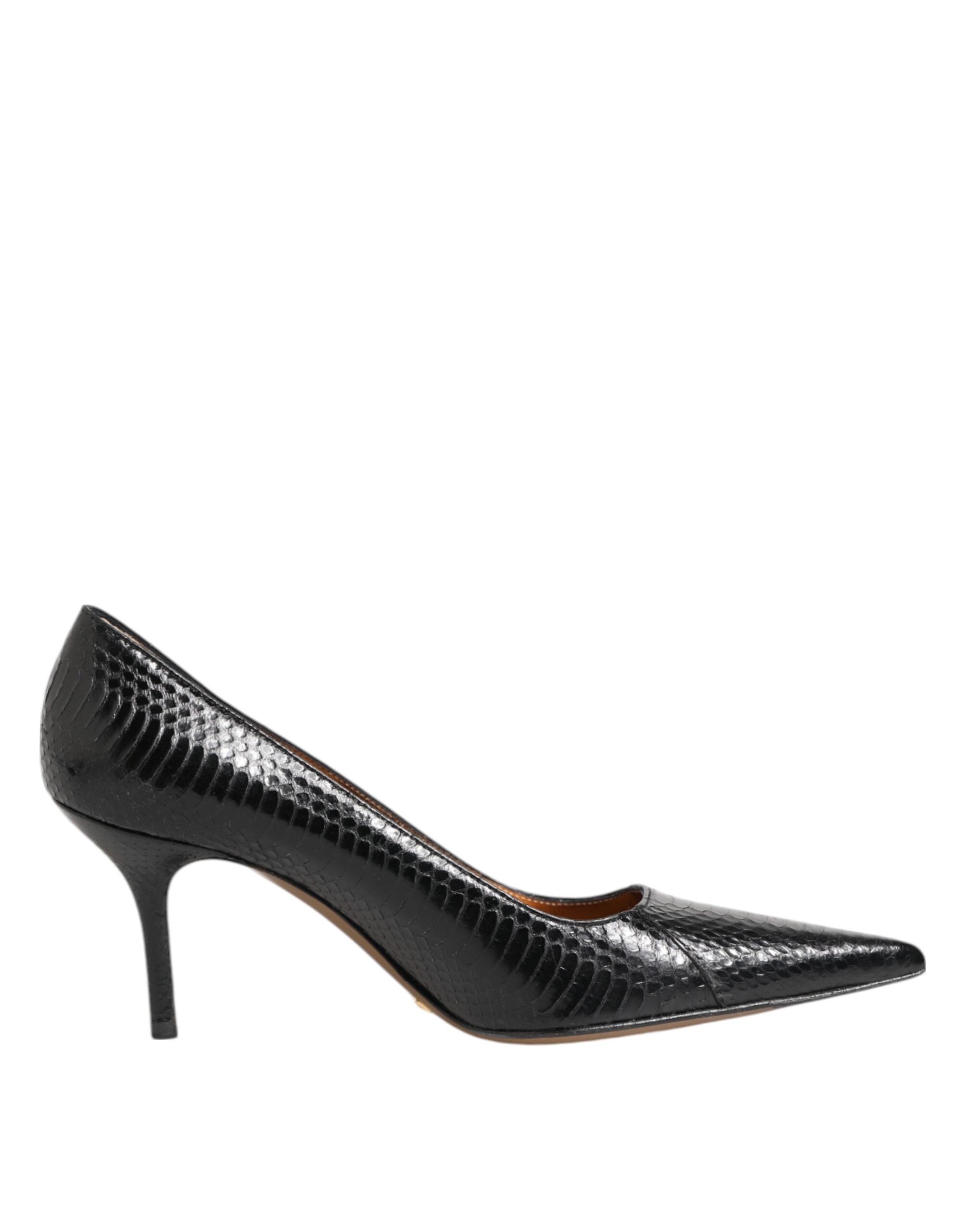 Dolce & Gabbana Dolce & Gabbana Black Exotic Leather Stiletto Pumps Women's Shoes