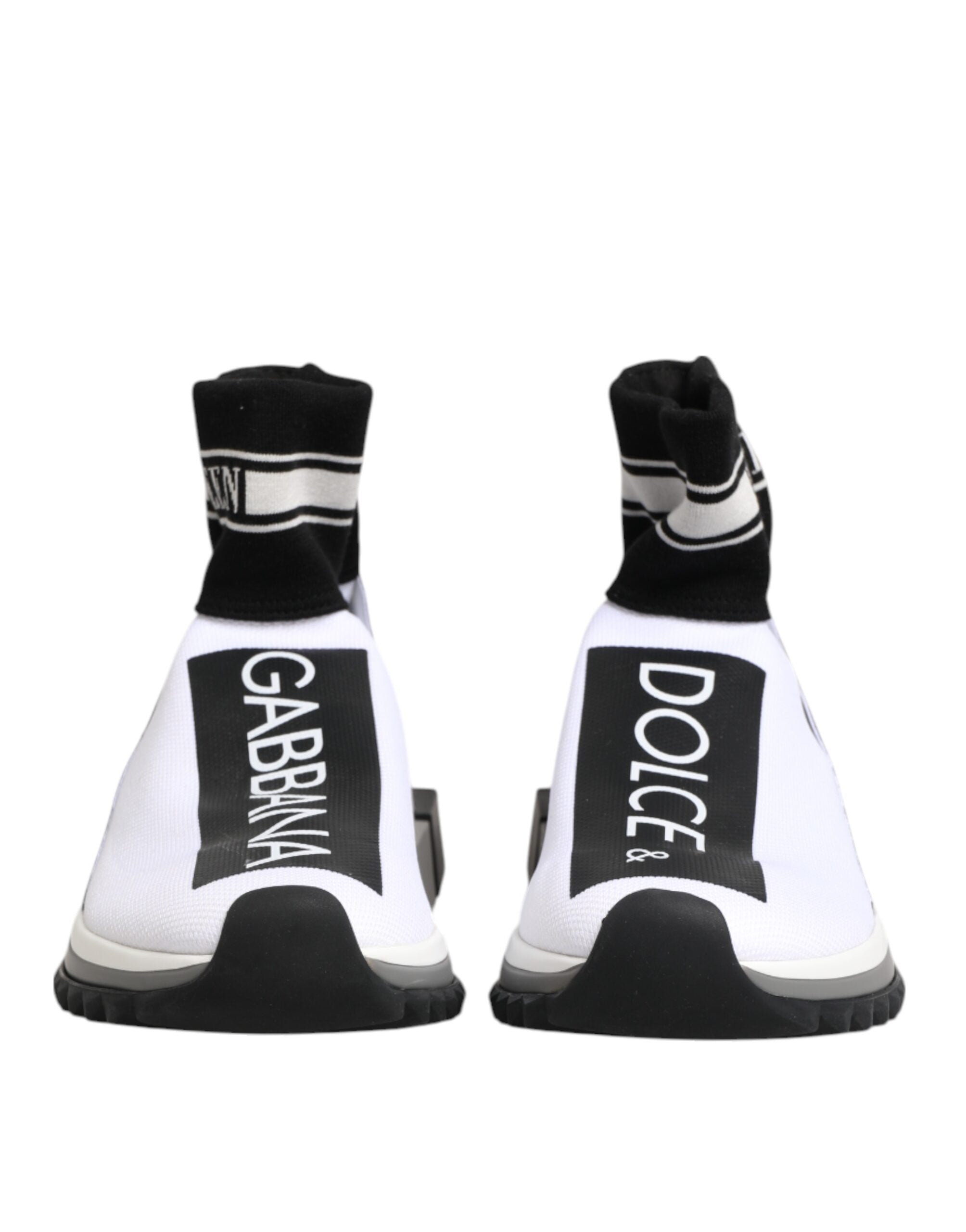 Dolce & Gabbana Dolce & Gabbana White Black Sorrento Socks Sneakers Women's Shoes