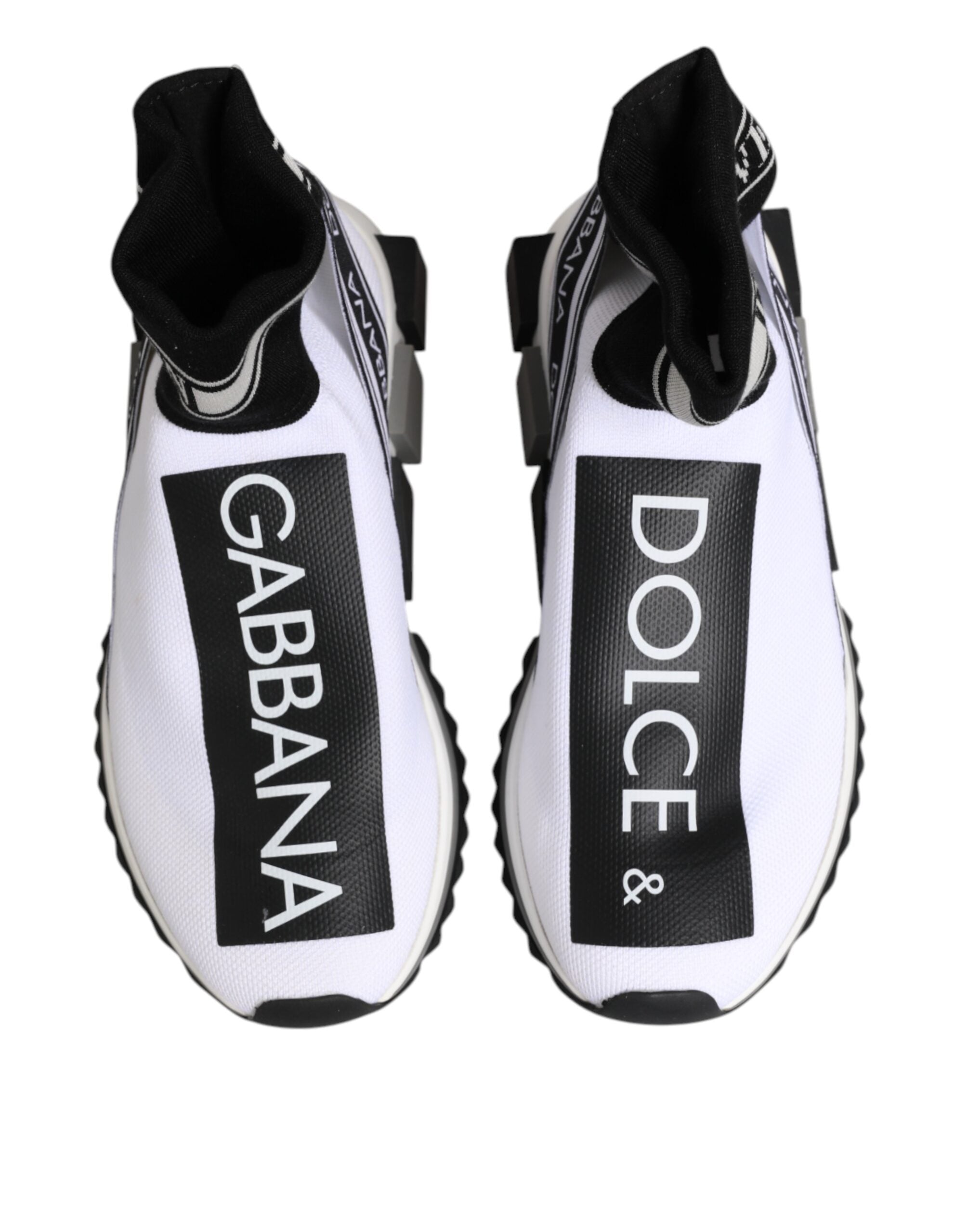Dolce & Gabbana Dolce & Gabbana White Black Sorrento Socks Sneakers Women's Shoes
