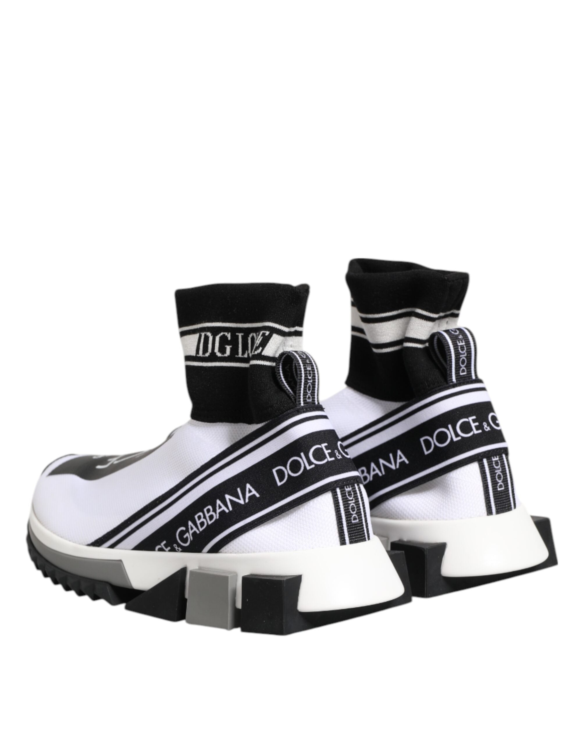 Dolce & Gabbana Dolce & Gabbana White Black Sorrento Socks Sneakers Women's Shoes