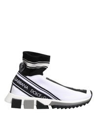 Dolce & Gabbana Dolce & Gabbana White Black Sorrento Socks Sneakers Women's Shoes