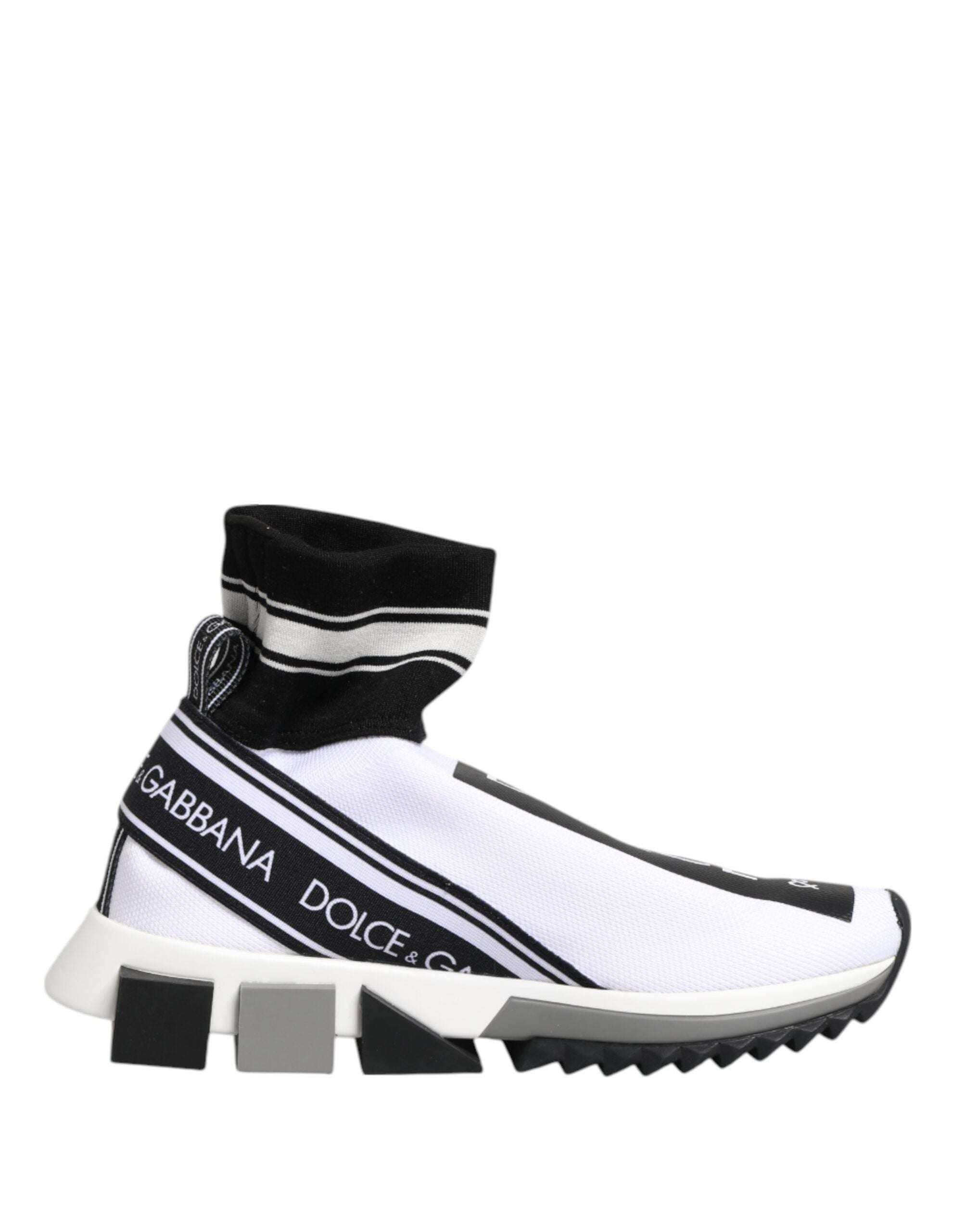 Dolce & Gabbana Dolce & Gabbana White Black Sorrento Socks Sneakers Women's Shoes