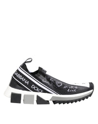 Dolce & Gabbana Black White Sorrento Low Top Sneakers Women's Shoes