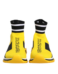 Dolce & Gabbana Dolce & Gabbana Yellow Black Sorrento Socks Sneakers Women's Shoes