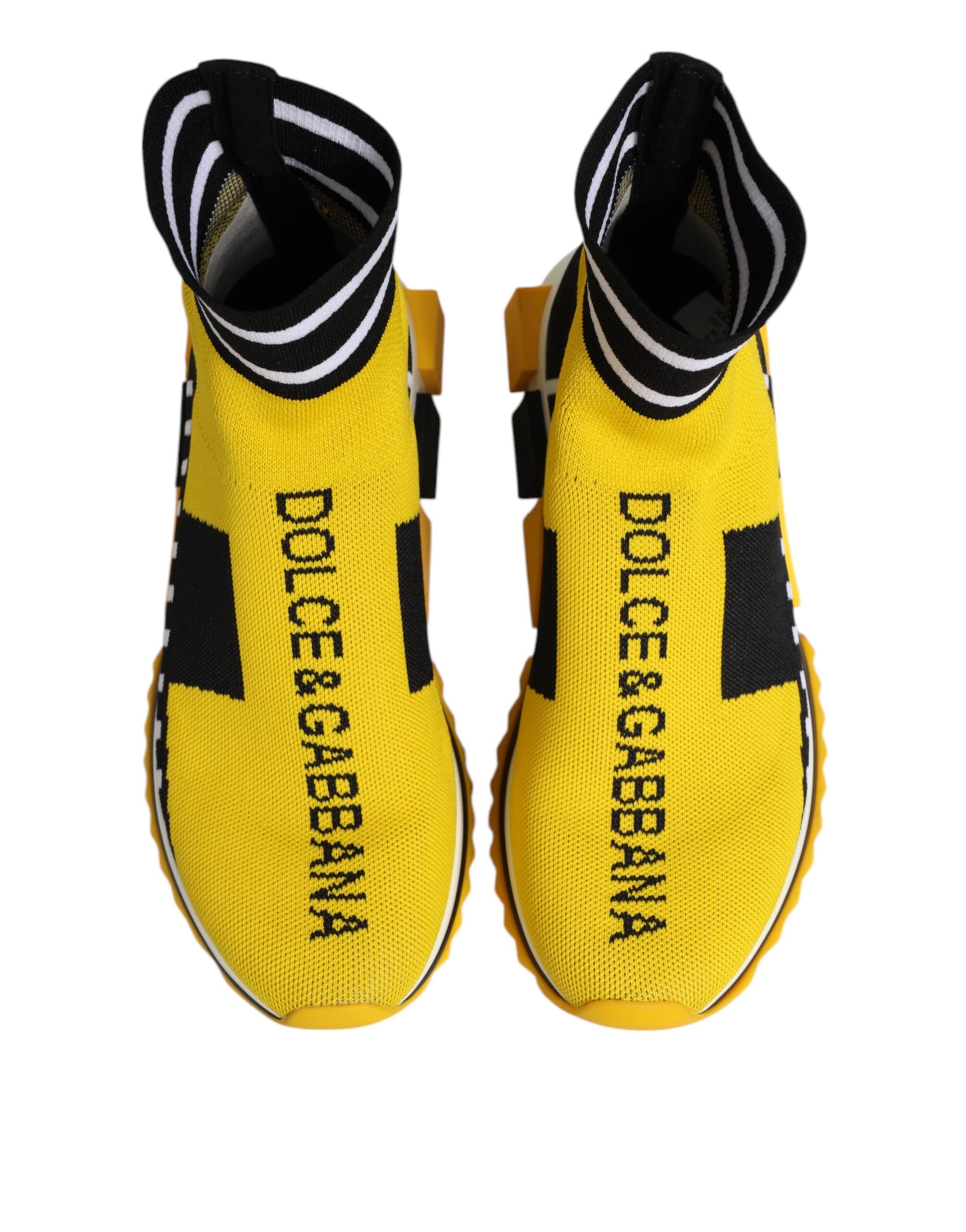 Dolce & Gabbana Dolce & Gabbana Yellow Black Sorrento Socks Sneakers Women's Shoes
