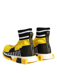 Dolce & Gabbana Dolce & Gabbana Yellow Black Sorrento Socks Sneakers Women's Shoes